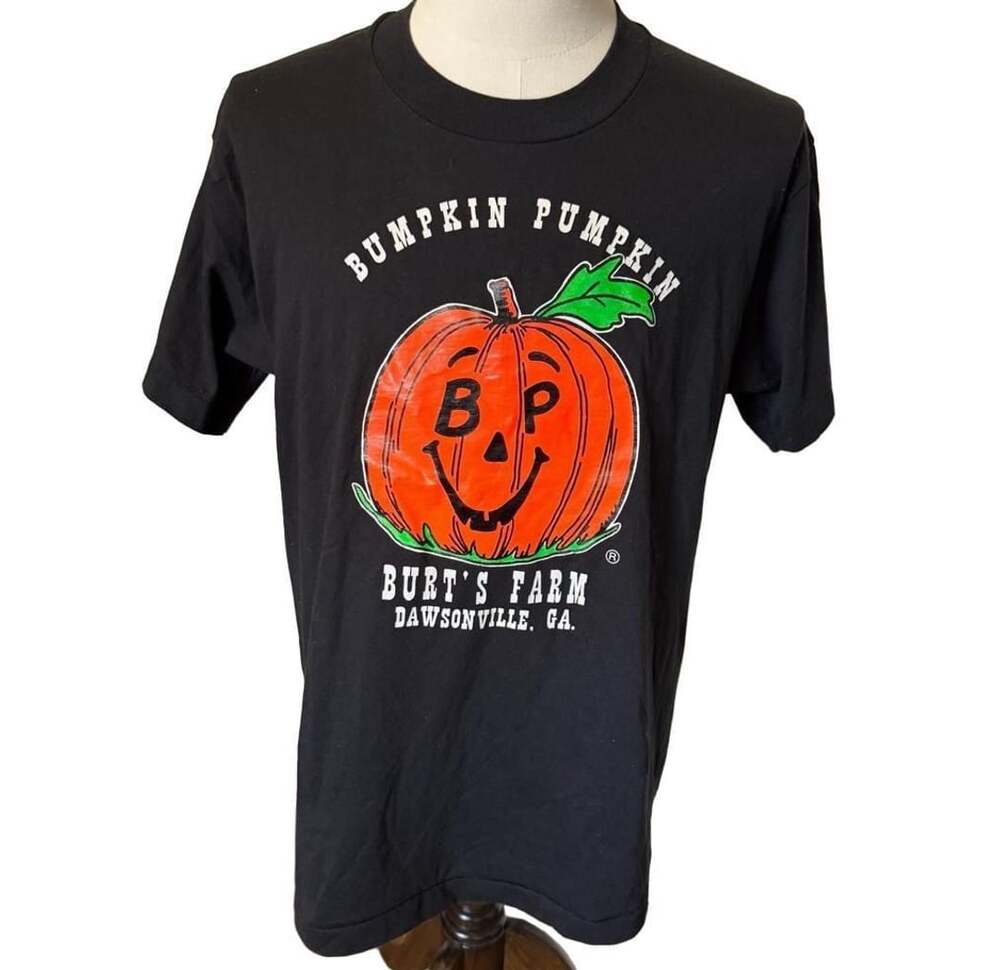 Vintage 90’s Burt's Farm Bumpkin Pumpkin Dawsonville Halloween T-Shirt Large